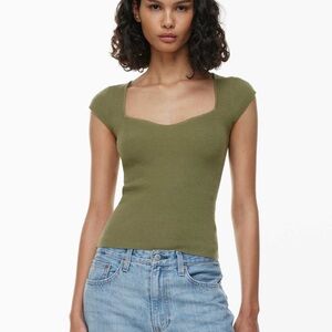 Aritzia Wilfred Tuscany Top in Olive Green